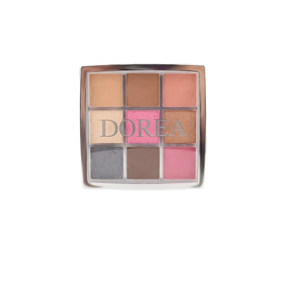 DOREA Eyeshadow Palette 002 Warm Neutrals – Multi Finish Ultra Pigmented 9 Color Palette -