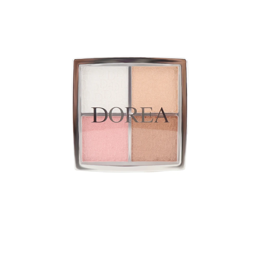 DOREA Pearl Highlighter Illuminateur Glow Face Palette – 4 Color Shimmer Highlighter Palette -